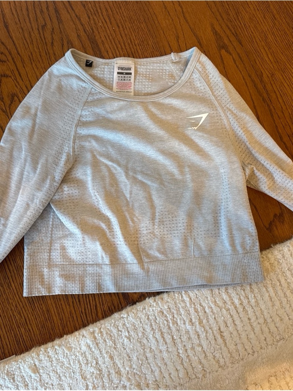 Gymshark Light Gray Seamless Crop Long Sleeve Sweater